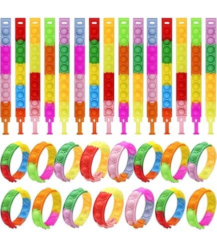 20 Braccialetti Pop It Anti Stress - Giocattoli Sensoriali Per Autismo E ADHD - Foto 3