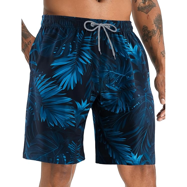 Atforna Zwembroek voor heren, lang, 2-in-1 zwemshorts met compressie, sneldrogend, ademend, zwemshorts met ritssluiting, verstelbaar trekkoord, zwart, XXL