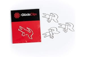 DIESE-KLAPPKARTEN GlücksClips Set da 11 Graffette Grandi - Cartoleria Ufficio - Cancelleria Scuola - Fermagli Metallo per Fogli Carta - Fermacarte - Design a Forma di Coccodrillo