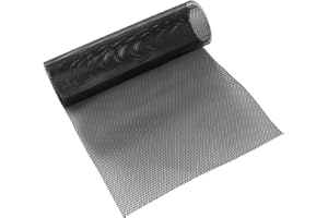 LDHHYH 2 PCS Car Grill Mesh, 100 x 33cm Aluminium Mesh Grille Universal Diamond Hole, Black Aluminum Alloy Cuttable Mesh for Front Bumper Protection Modification (3x6mm Hole)