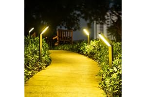 AGOTD Lampada solare per esterni da giardino, 4 pezzi di lampade solari con 3 modalità di illuminazione, illuminazione dei sentieri, IP55, impermeabile, lampada solare da giardino per giardino, ponte,