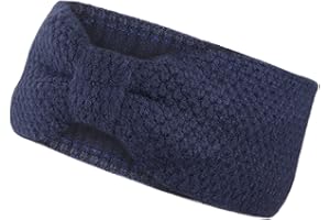 ‎FRENTREE Gefüttertes Stirnband Haarband Ohrenwärmer für Damen und Mädchen, Strickmuster mit Schleife und weichem Fleece Innenfutter, SB1019X