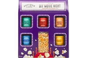 Popcorn Shed Kit d'assaisonnement pour pop-corn à faire soi-même (5 assaisonnements et 500 g de grains à éclater) – Assaisonnements pour pop-corn sucrés et salés, collation facile et faible en