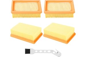 DUBUOZA Lot de 4 Filtre Remplacement pour Kärcher WD4 WD5 WD6 MV4 MV5 MV6, Filtre plissé plat avec 1 petite brosse, accessoires Aspirateur pour Karcher Aspirateur,pour Kärcher 2.863-005.0
