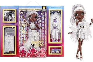 RAINBOW HIGH Rainbow Vision Divas - Ayesha Sterling - Poupée Mannequin argentée avec des Tenues à Assortir, 1 Micro, des Accessoires & 1 Mallette - 6 Ans +