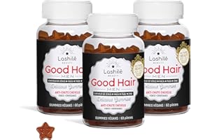 Lashilé Beauty - Complément Alimentaire - Anti-Chute Homme & Renforcement Capillaire - Croissance & Densité Good Hair Men - Made in France - Zinc, Maca, Cheveux de Vénus - Cure 3 Mois 180 Gummies