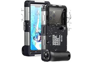 EZANMULL Unterwasser-Tauchgehäuse für iPhone, Samsung Galaxy, Huawei Xiaomi Redmi Smartphones, Professioneller Schutz [15m/50ft], wasserdichte Hülle für Schnorcheln, Surfen, Fotos & Videos (Schwarz)