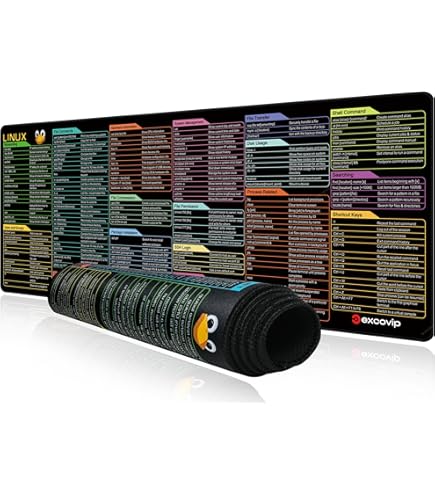 Cheat Sheet Desk Mat ProbTis Linux Commands Line Mouse Pad, Hoja De