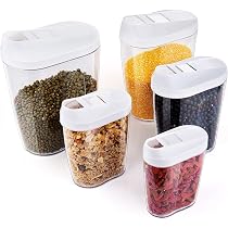 Novaliv - Juego De 2 Botes Herméticos Para Almacenar Alimentos, 2,4 Litros - Con Tapa Dosificador, Para Harina, Azúcar, Cereales