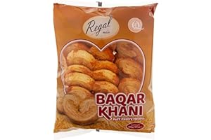 REGAL FOOD PRODUCTS BRINGING FOOD TO LIFE Regal Food Sweet Bhakar Khani - Sweet Puff Pastry Biscuits- Round Puff Pastry - Sweet Teatime Snack - Fluffy and Flaky - Fresh Ingredients