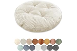 ‎LSJOAW Lsjoaw Sitzkissen Rund 30cm Dicke 6cm 1 Stück Bodenkissen Rund Sitzpolster Stuhlauflage Sitzpolster Stuhlkissen Polster Auflage für Wohnzimmer Büro Konferenzraum Cordstoff （Weiß）