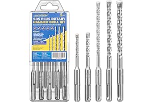 KapStrom 5-częściowy zestaw wierteł węglikowych SDS Plus (5/6/6/8/10 mm) do młotów udarowych i wiertarek udarowych, z końcówką wolframową do betonu i muru z cegły
