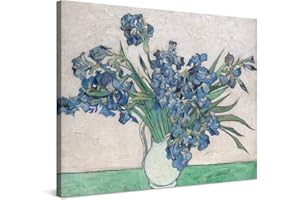 PICANOVA – Vincent Van Gogh Irises 2 100x75cm – Quadro su Tela – Stampa Incorniciata con Spessore di 2cm Altre Dimensioni Disponibili Decorazione Moderna