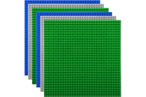 Lekebaby Classic Baseplates Building Base Plates for Building Bricks 100% Compatible with Major Brands-Baseplates 10" x 10",Age 3 and up, Pack of 6