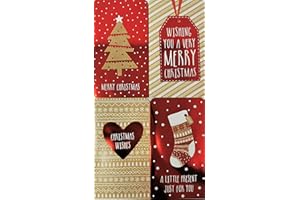 YLAB 4x 3D Christmas Money Wallets with Envelopes – Red Foil & Kraft Gift Card Holders – Xmas Cash Voucher Wallets for Kids, Adults, Teachers, Secret Santa – Holiday Money Envelopes