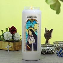 Lot De 3 Bougies De Neuvaine Saint Michel 17,5 Cm - Cire Végétale, Pour Prière Et Culte Chrétien