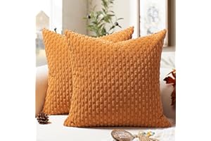 Softalker Housse de Coussin 50x50 cm Orange en Velours Côtelé Lot de 2 – Coussin Bohème Confortable et Coloré pour Canapé, Salon, Jardin, Chambre, Ambiance Accueillante et Dynamique