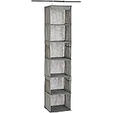 Amazon Basics Wired Hanging Closet Shelf With Pockets, 6-Tier