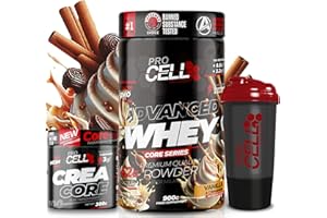 PROCELL SPORT SUPPORT PACK Procell Proteinas Whey Advanced 900Gr (Vanilla & Cinnamon) + Creatina monohidratada 300Gr + Shaker "REGALO" Gana masa muscular, Fuerza, Resistencia, Tonificacion muscular, Recuperacion deportiva