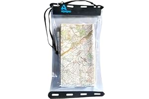 Aquapac Kaituna - Soporte Impermeable para mapas, Funda Impermeable para Leer mapas Mientras estás al Aire Libre o Senderismo, Funda de plástico Transparente para Kayak, Bolsa Impermeable Grande para