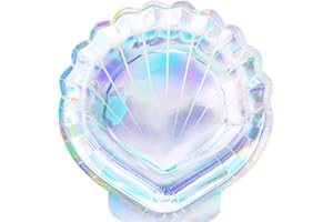PartyDeco Assiettes en Forme de Coquillage Iridescent - Iridescent Mermaid