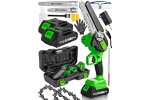 Maltec MasterCut akumulatorowa piła łańcuchowa, 1000 W, bezprzewodowa, 2 akumulatory 21 V, prowadnice 6 + 8", automatyczne smarowanie łańcucha