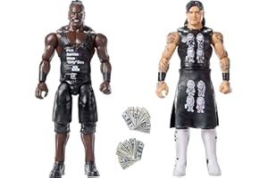 Mattel WWE Main Event Showdown Actionfiguren 2er-Pack mit Zubehör, Serie #21 R-Truth vs "Dirty" Dominik Mysterio Sammelset, 15,2 cm