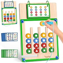 Montessori Labirinto Magnetico Gelato – Giocattolo In Legno Con Perle Colorate E Bacchetta Magnetica, Per Imparare Numeri E Colori, 23,2x15,7 Cm, Adatto A Bambini 3+ Anni