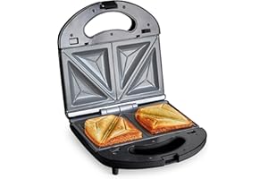 GreenChef Electric Sandwichera Placas de Cerámica Saludable Antiadherente, Sin PFAS ni BPA, Tostadora, Sándwiches, Panini, Multifuncional, Temperatura Controlada, Indicación LED, Negro