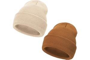 DRESHOW Berretto Invernale da Donna Cappello Caldo Beanie Morbida Comoda in Maglia Cotone Inverno All'aperto Cappelli Donna con Polsino in Elasticizzata