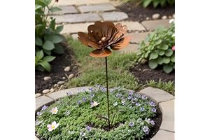 Trädgårdsdekoration set rost dekoration för rostig trädgårdsdekoration cortenstål, trädgårdsspetsar, rostmetall, blomma, vallmo, spinne, rabattkontakt, trädgårdskontakt, vår natur (A)