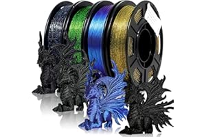 Eono 3D Printer Filament PLA Filament 1.75mm Multicolor Mixed 3D Printing Filament 250g*4 Sample Pack.