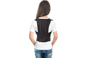 TOROS GROUP MANUFACTURE Gorset do korekcji postawy pajączek stalilizator pleców na garbienie się sztywny dziecięcy, rozmiar 1 X-Small czarny