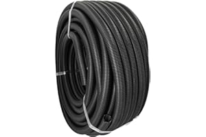 Jandei - Tuyau ondulé de conduite de câblage sans rainure. Bobine de 50 m. Tuyau de protection de câbles PVC noir (32 mm)
