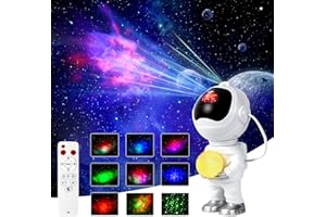KIKILIVE Astronaut Galaxy Projector, Astronaut LED Galaxy Star Projector Night Light Children's Astronaut Light Projector with Nebula,Timer Bedroom Ceiling Projector, Gifts for Children Adults