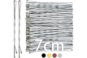 Mbsomnus 7cm Horquillas Pelo Mujer 50 Piezas Pelo Mujer Plata Bobby Pins Horquillas Pelo Niñas Empuñaduras Kirby Onduladas Ideal para Todo Tipo de Cabello