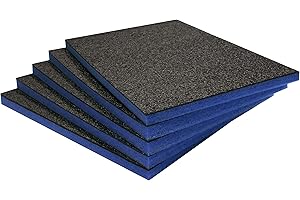 Shadow Foam Easy Peel (600 mm x 420 mm), schiuma personalizzabile per organizzare cassette degli attrezzi (Confezione da cinque (Profondità 30mm), Nero su blue)