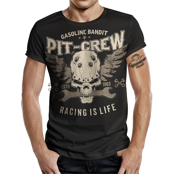 Gasoline Bandit Maglietta originale Biker Racer: Born in The Sixties, stile vintage retrò