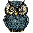 Artpaul Owl Statue Home Decor - Small Figurines for Shelves, Office, Living Room - Decorations and Gifts for Owl Lovers (Blue)