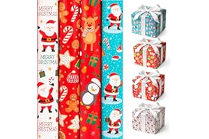 KARRMA LTD. 4 x 7M Cute Christmas Wrapping Paper roll -Perfect for Christmas, Birthday, Festival, Party or Wedding Gift and Festive Decoration by Karma Ltd