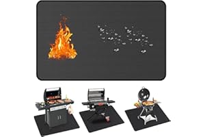 UBeesize Tapis Barbecue Sol, 132 x 193 cm Tapis Barbecue Revêtement en Silicone Double Face Tapis de Cheminée Imperméable y Duradero, Tapis Barbecue Sol Exterieur, Tapis de Protection de Sol
