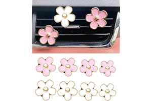 Flaconi 8PCS Ambientador de Coche,Ambientadores Coche,Clips de Ventilación de Margarita Clip de Ambientador Coche,Accesorios Coche Decoración Interior Mujer,para Decoración de Coche Automóviles