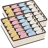 DIMJ Drawer Organizer - Set of 2 Foldable Non-Woven Fabric Storage Boxes, 48 Cells (2 x 24) Underwear Drawer Organizers, 30 x