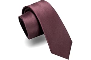 JEMYGINS Cravate Homme Mate 6CM Étroit Slim Plusieurs Couleurs Disponibles en Soie Compris Boîte