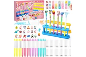 ESSALOO Laboratorio Delle Penne, Lavoretti Creativi per Bambini con 100+ Accessori, Regalo & Giochi Bambina 6/7/8/9/10/11 Anni Femmina