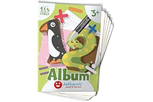 Sabbiarelli Sand-it For Fun - Álbum Los números simpáticos: 5 Hojas pre-pegadas para Colorear con la Arena (Arena no incluida), Adecuado para niños de años 3+