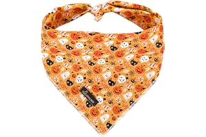 ARING PET Hundebandana-Halloween-Hundeschal, Halstuch, Kürbis-Hundebandanas, Niedliche Dreieckige Lätzchen für Kleine bis Große Jungen und Mädchen Hunde