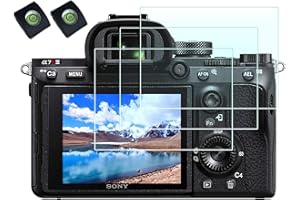 HUIPUXIANG Displayschutz Displayschutzfolie für Sony Alpha 7R III II 7 III II A7R III II/A7 III II/A77 II/A7S II Kamera mit 0.3mm High-Definition, 9H Härte,optische LCD Glas-Schutzhülle [3+2 Pack]