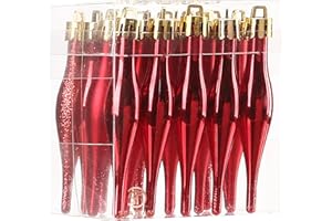 Sea Team 20 sztuk ozdób świątecznych ze sznurkami, bombki 85 mm, nietłukące się plastikowe żarówki świąteczne, wiszące dekoracje na choinkę, wakacje, ślub, imprezę, czerwone