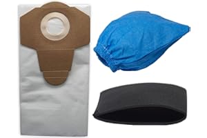 Juego de 3 filtros: 1x Filtro húmedo, 1x Filtro para limpieza en seco, 1x Fein polvo – 20L Micro – Bolsas para aspirador Parkside Lidl mojado aspiradora en seco pnts 1250, (todos los modelos de 20 L)